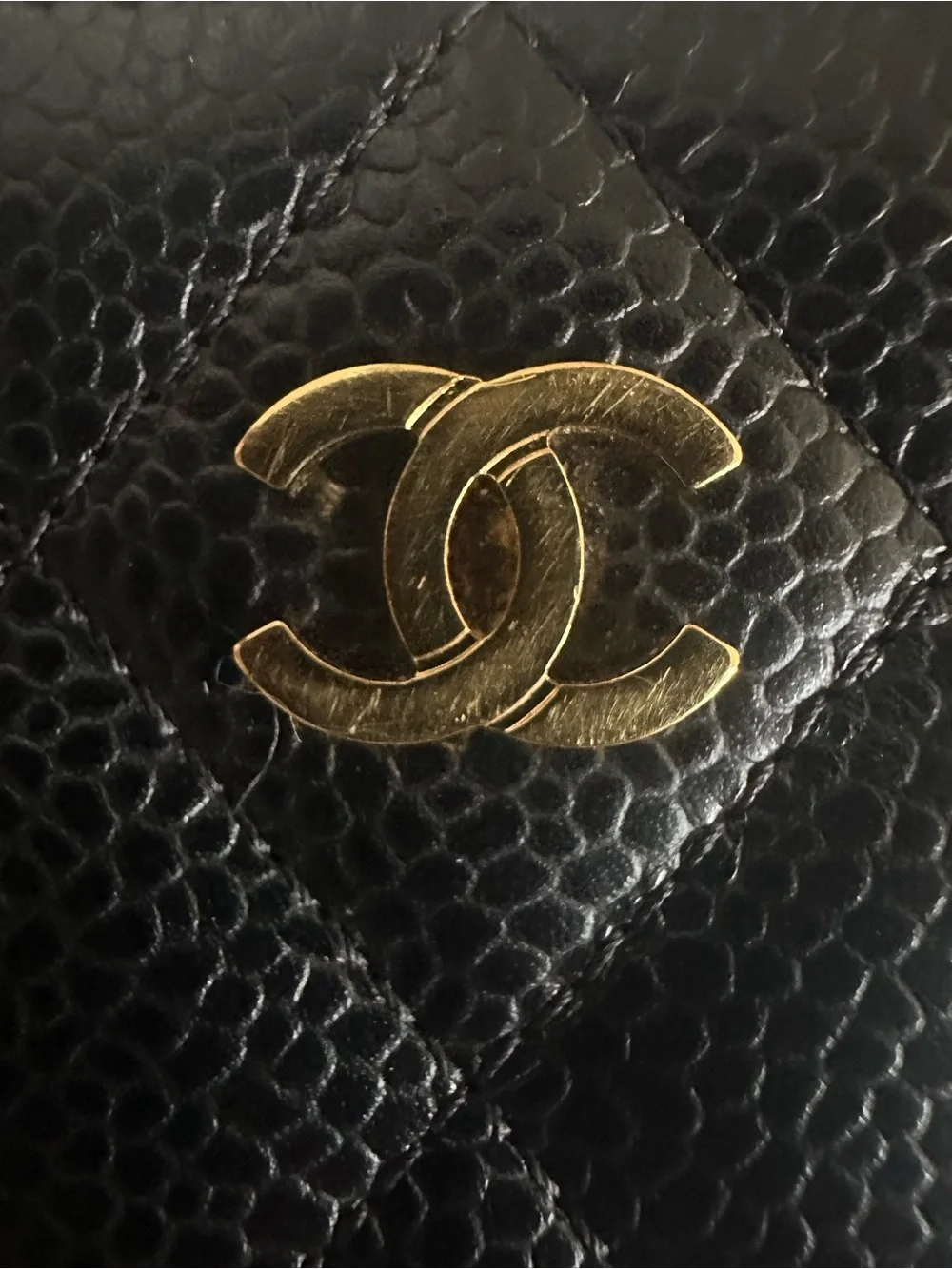CHANEL 31-Series Black Caviar Quilted Zip Coin Purse Card Holder GHW